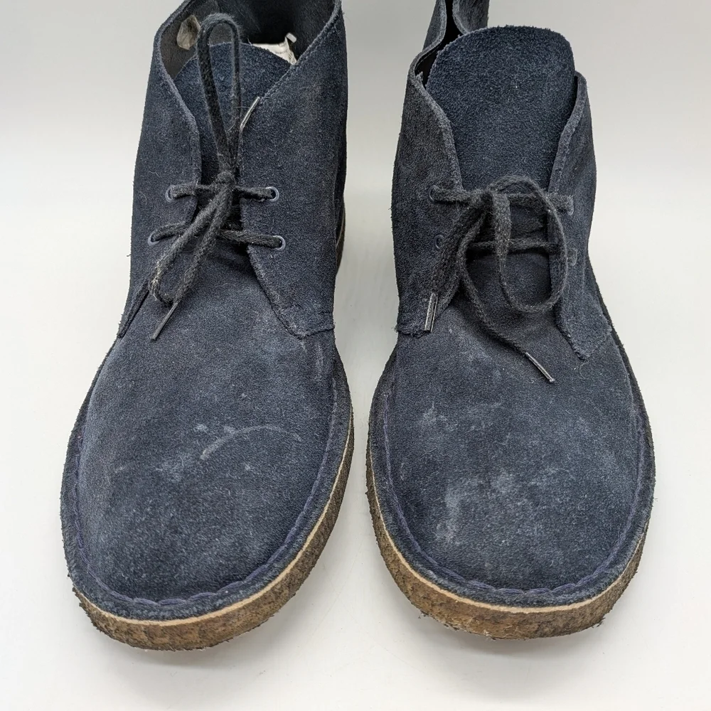 Clarks Desert Boot blue suede lace up crepe sole boot 12